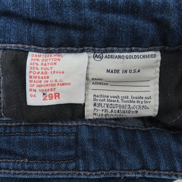 AG Adriano Goldschmied Women 29 The Stevie Slim Straight Dark Blue Denim Jeans - Picture 9 of 11